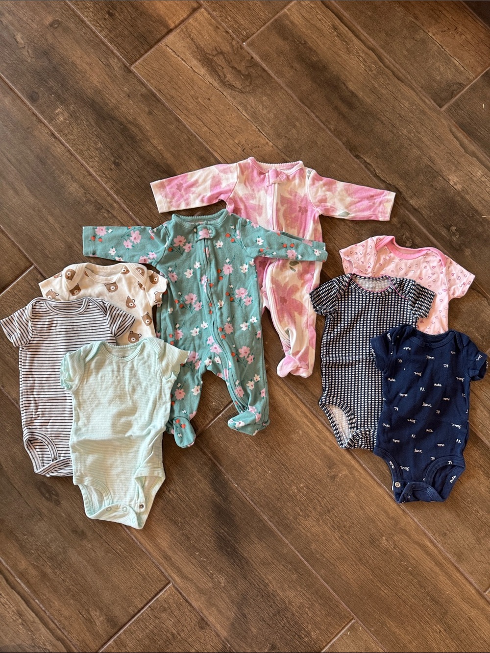 Carters Girl onesie sleeper bundle